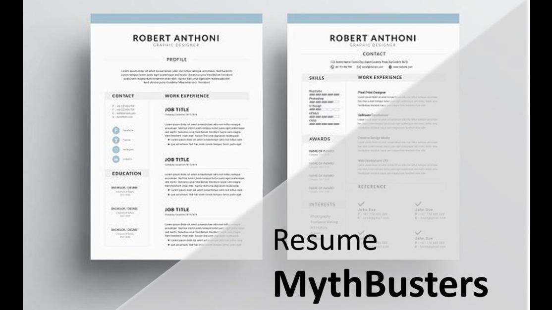 Resume Writing - Mythbusters