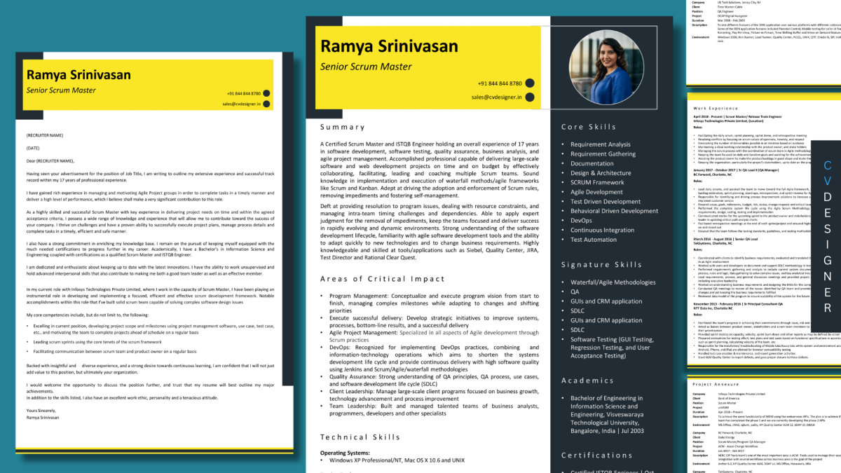 Scrum Master - Text CV + CL Sample