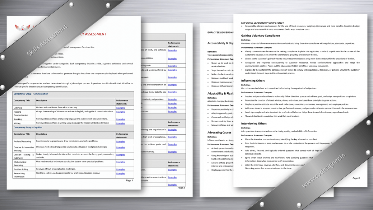 Competency Performance Statements Samples