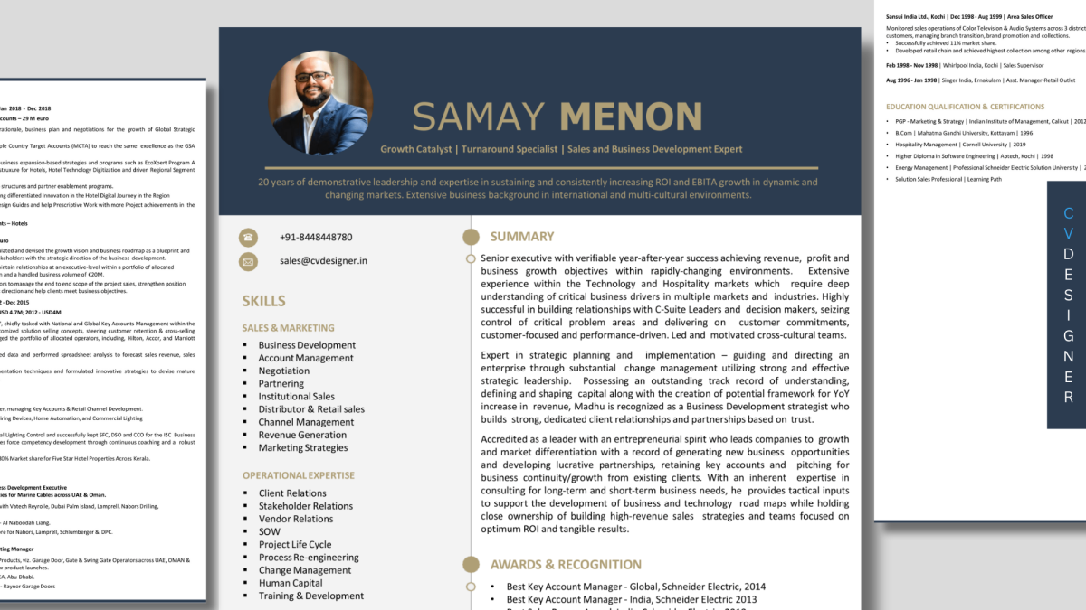 Sales & Buesiness Development - Text CV Sample