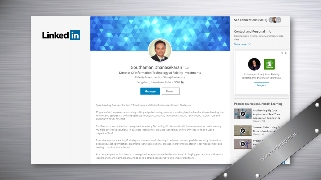 Senior Leader LinkedIn Profile Makeover Samples