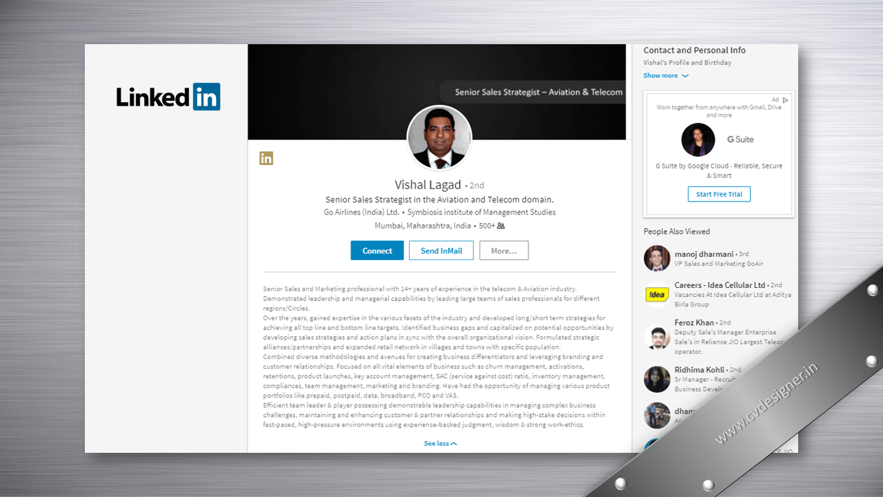 Co-Founder LinkedIn Profile Makeover Samples