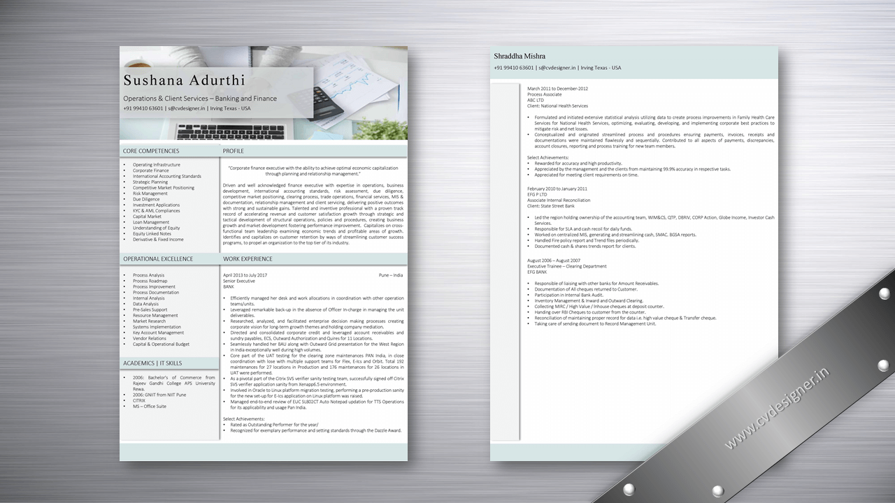 Operations & Client Services â€“ Banking and Finance Resume Samples